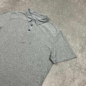 Vuori Strato Tech Polo Shirt Mens Medium Gray Short Sleeve Athletic Stretch V188